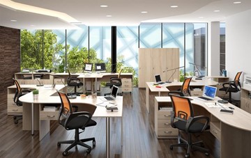 Набор мебели в офис SIMPLE с эргономичными столами и тумбами в Орле - предосмотр 3